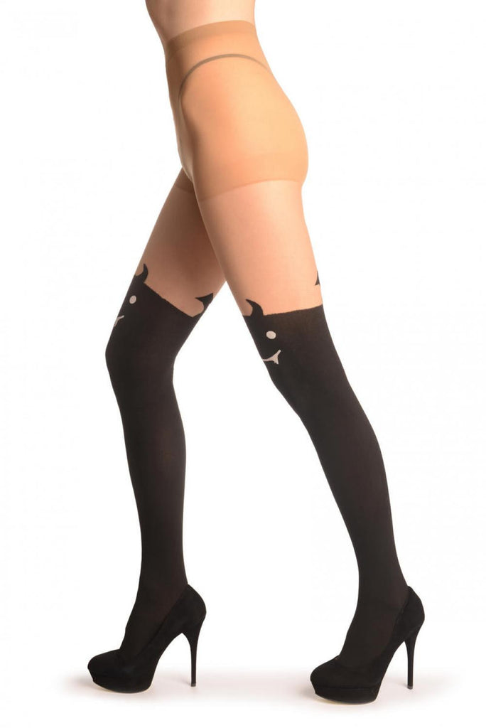 Liss Kiss Woven Smiling Devil With Tail (Halloween) - Tights