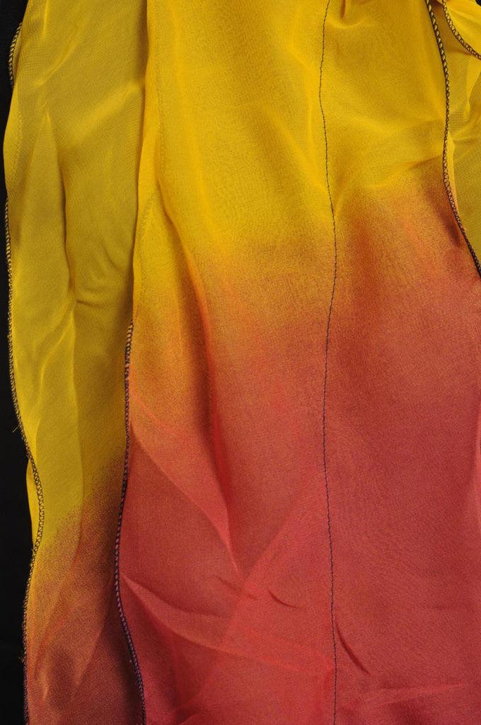 Liss Kiss Yellow Berry Red & Purple Double Layered Chiffon Ombre - Scarf