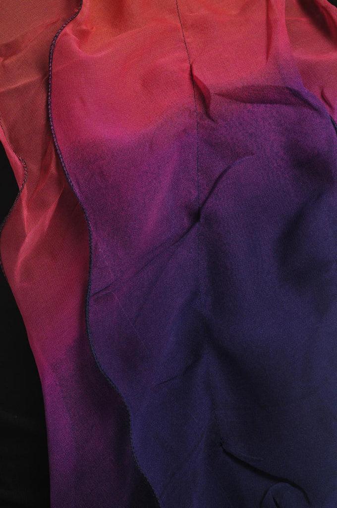 Liss Kiss Yellow Berry Red & Purple Double Layered Chiffon Ombre - Scarf