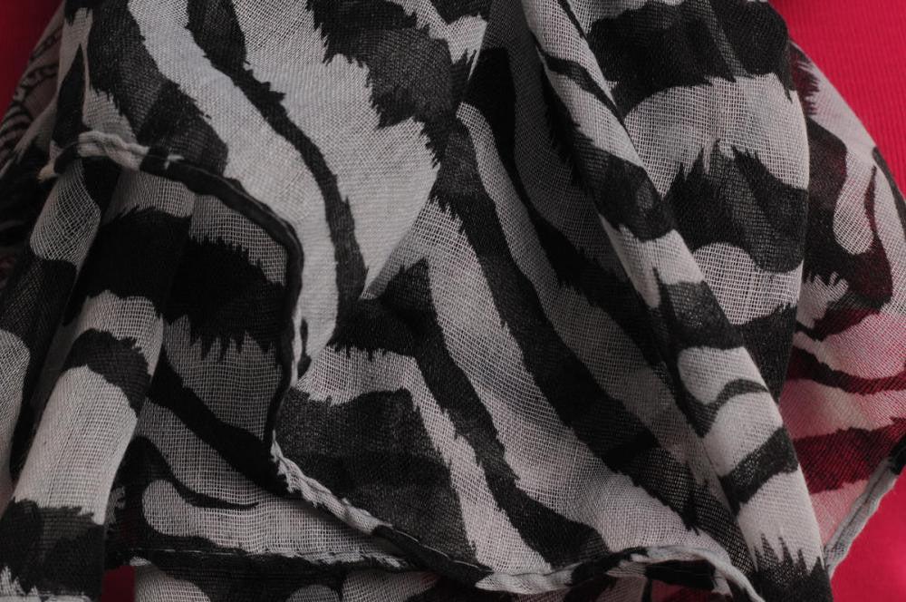 Liss Kiss Zebras On Light Grey Unisex Scarf & Beach Sarong - Scarf