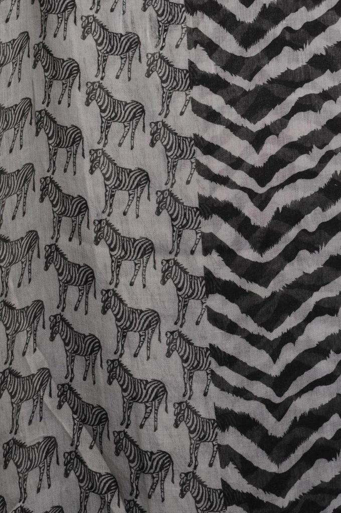 Liss Kiss Zebras On Light Grey Unisex Scarf & Beach Sarong - Scarf