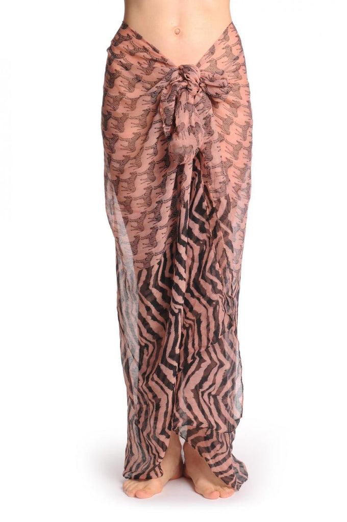 Liss Kiss Zebras On Soft Pink Unisex Scarf & Beach Sarong - Scarf