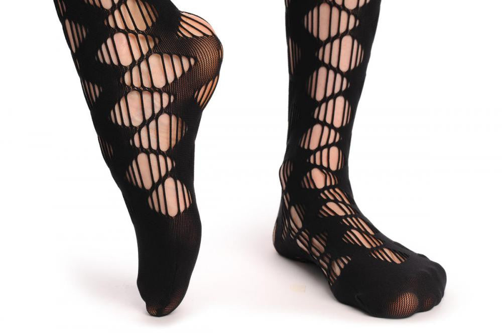 Liss Kiss ZigZag With Rectangles Mesh Fishnet - Tights