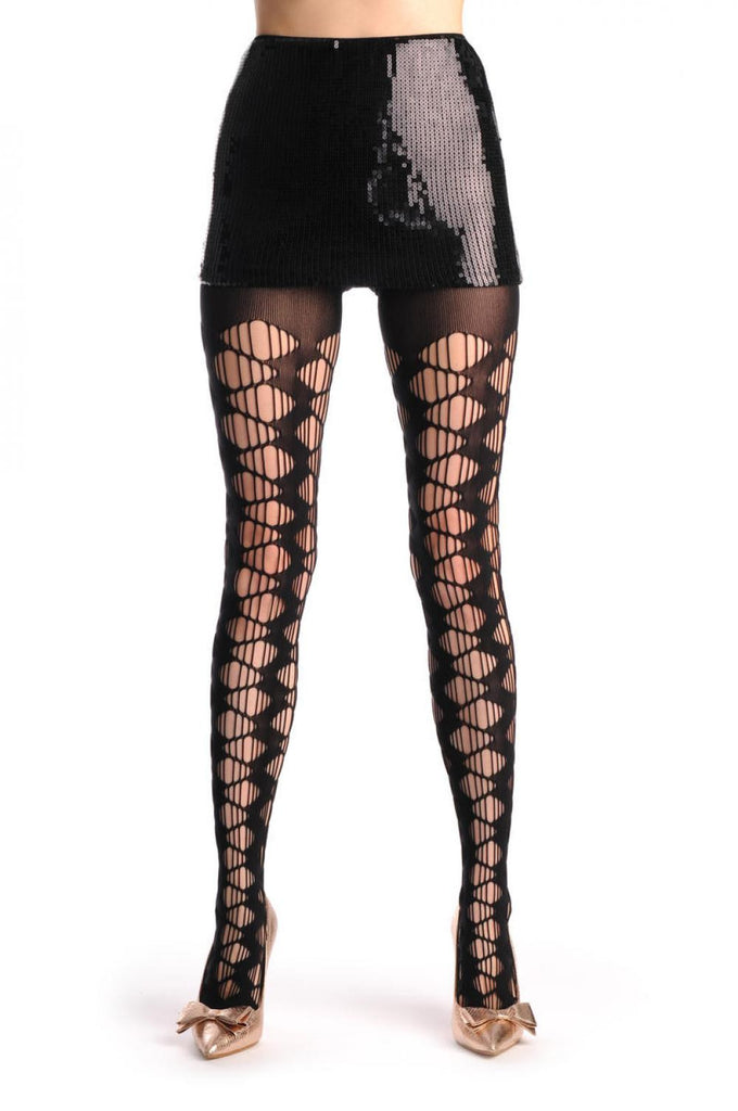 liss kiss ZigZag With Rectangles Mesh Fishnet - Tights