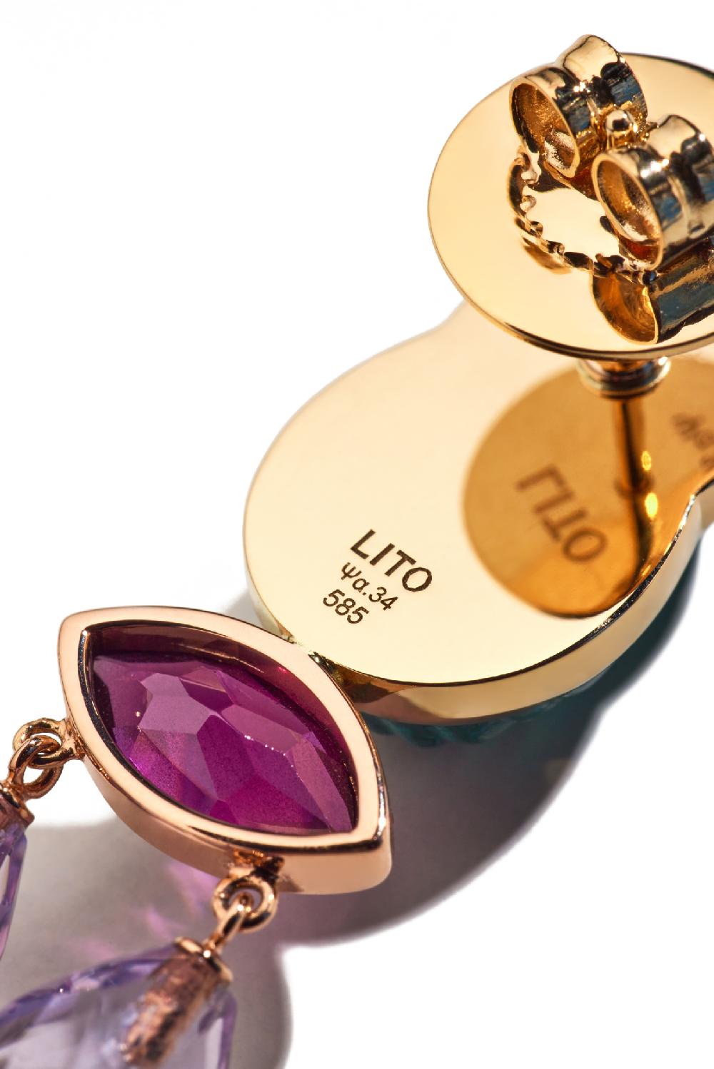 Lito Chalcedony Scarabs Earrings