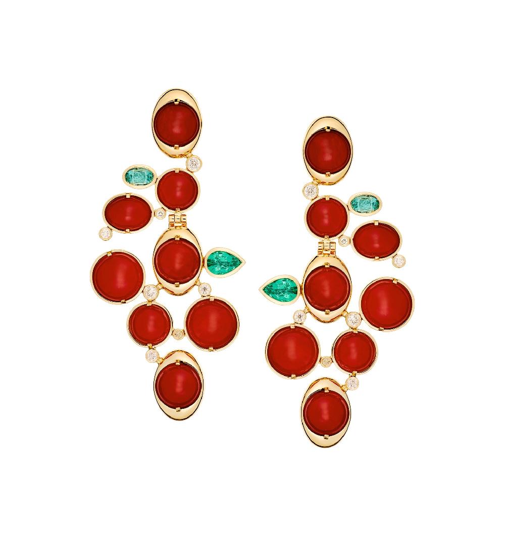 lito Coral Emerald earrings