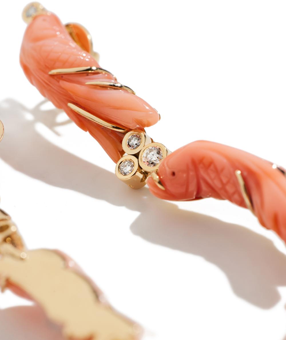 Lito Coral Fish Pair Of Earrings