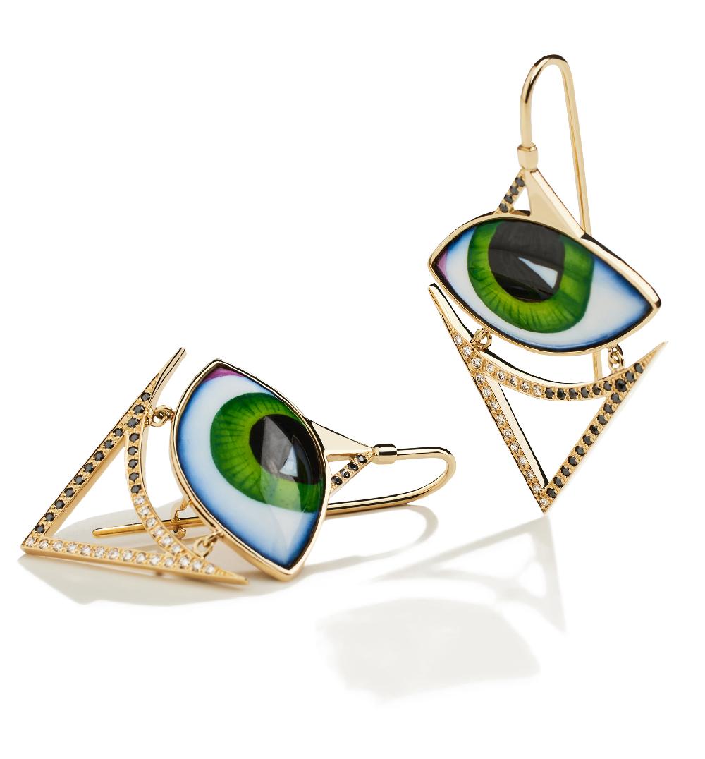 Lito Egyptian Grand Vert Pair Of Diamond Earrings