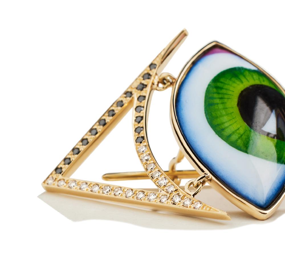 Lito Egyptian Grand Vert Pair Of Diamond Earrings