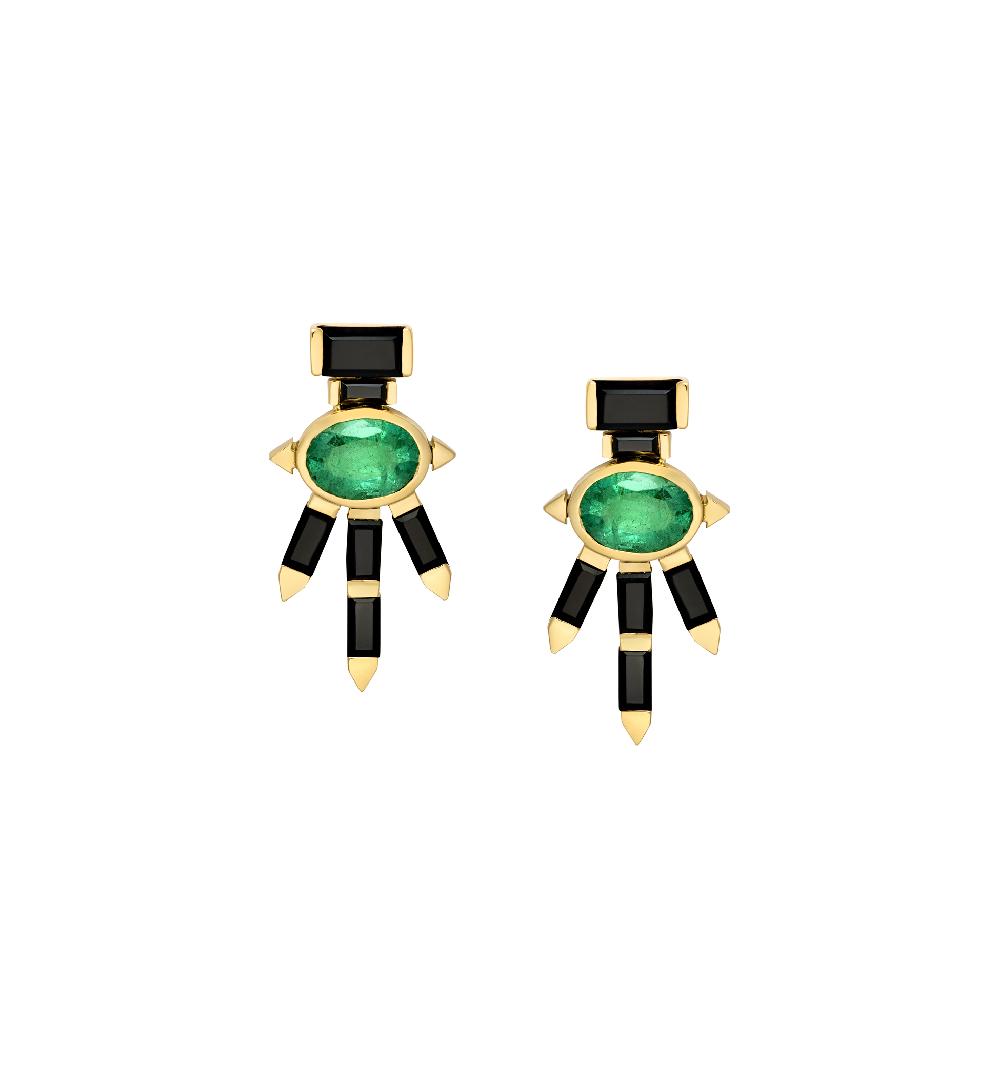 lito Emerald & Black spinel earrings