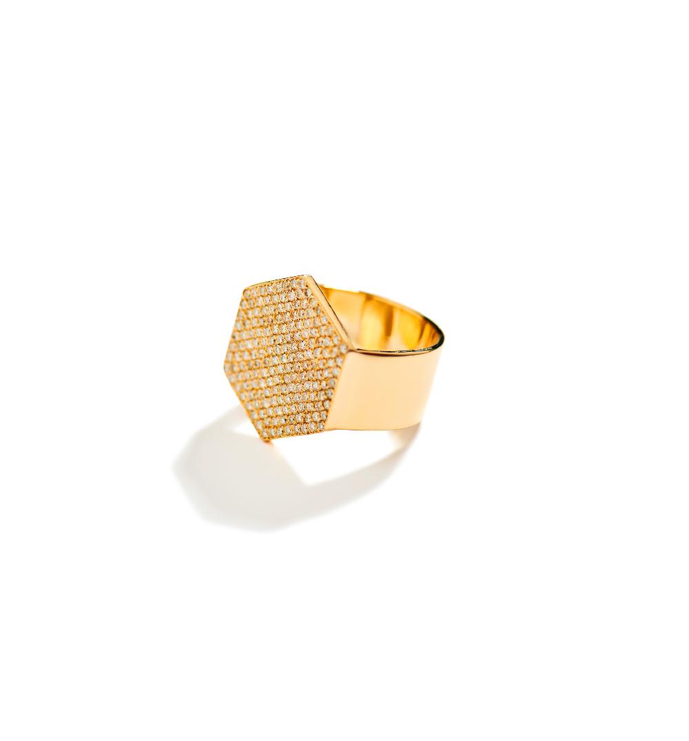 Lito Hexagon Diamond Ring