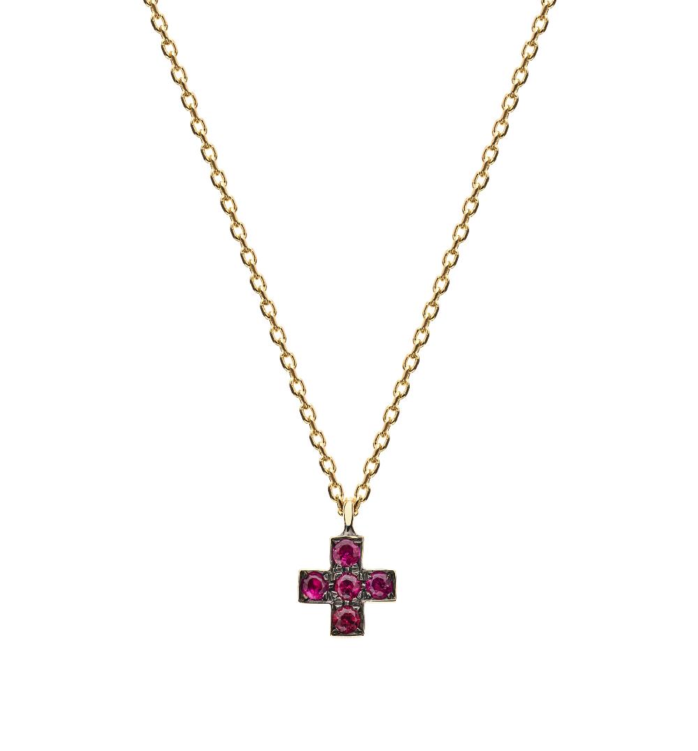 lito Mini Ruby Cross necklace