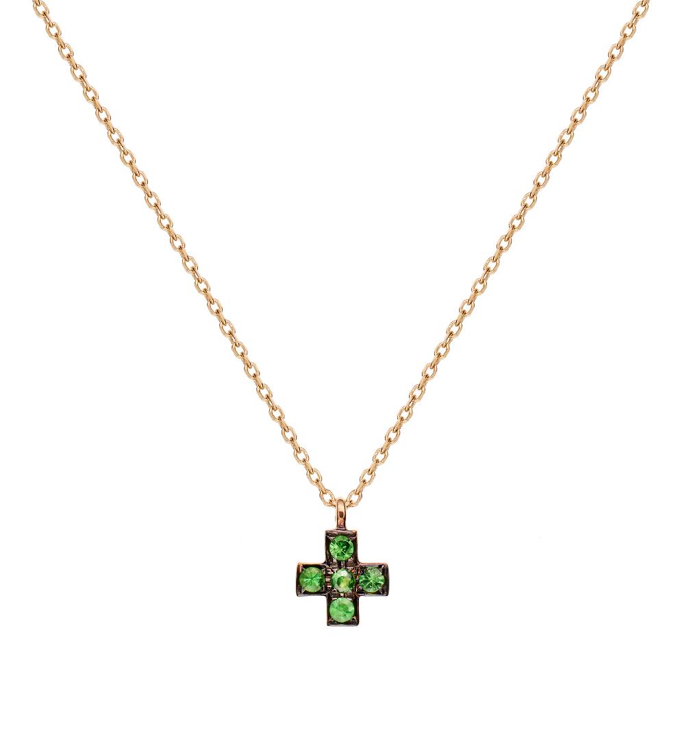 lito Miny Tsavorite Cross necklace
