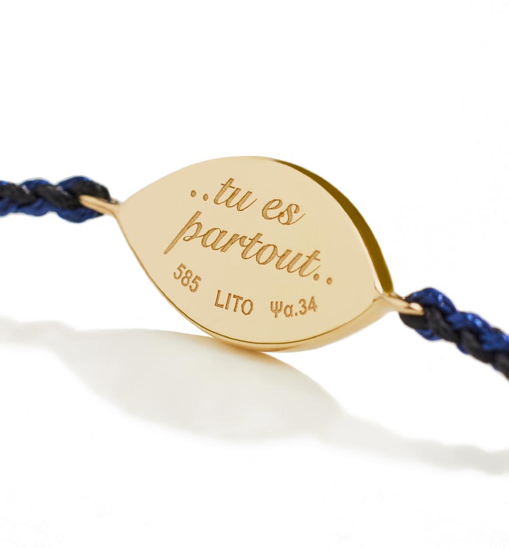 Lito Petit Bleu Macrame Bracelet Pour Homme