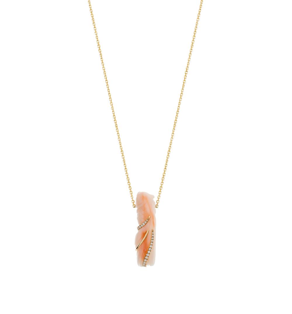 lito Red Coral diamond fish necklace I