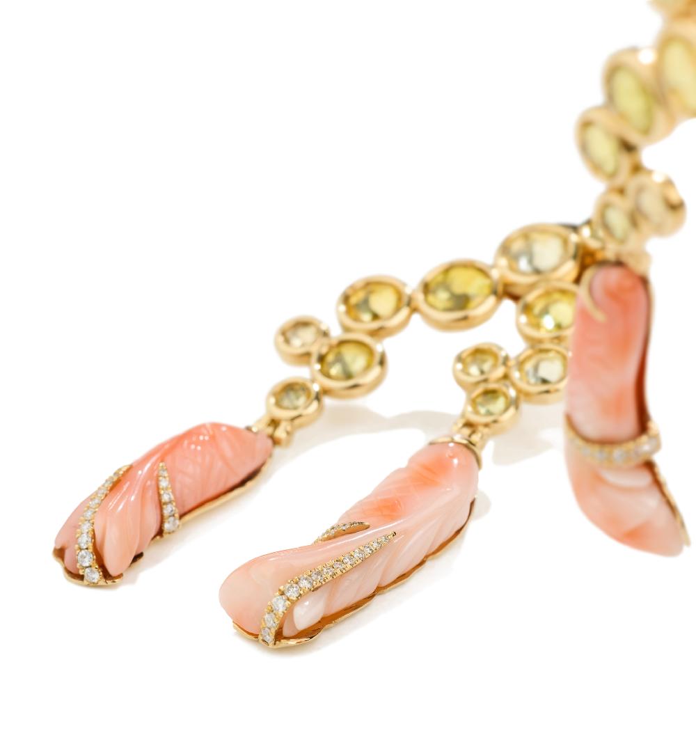 Lito Red Corals Diamond Earrings