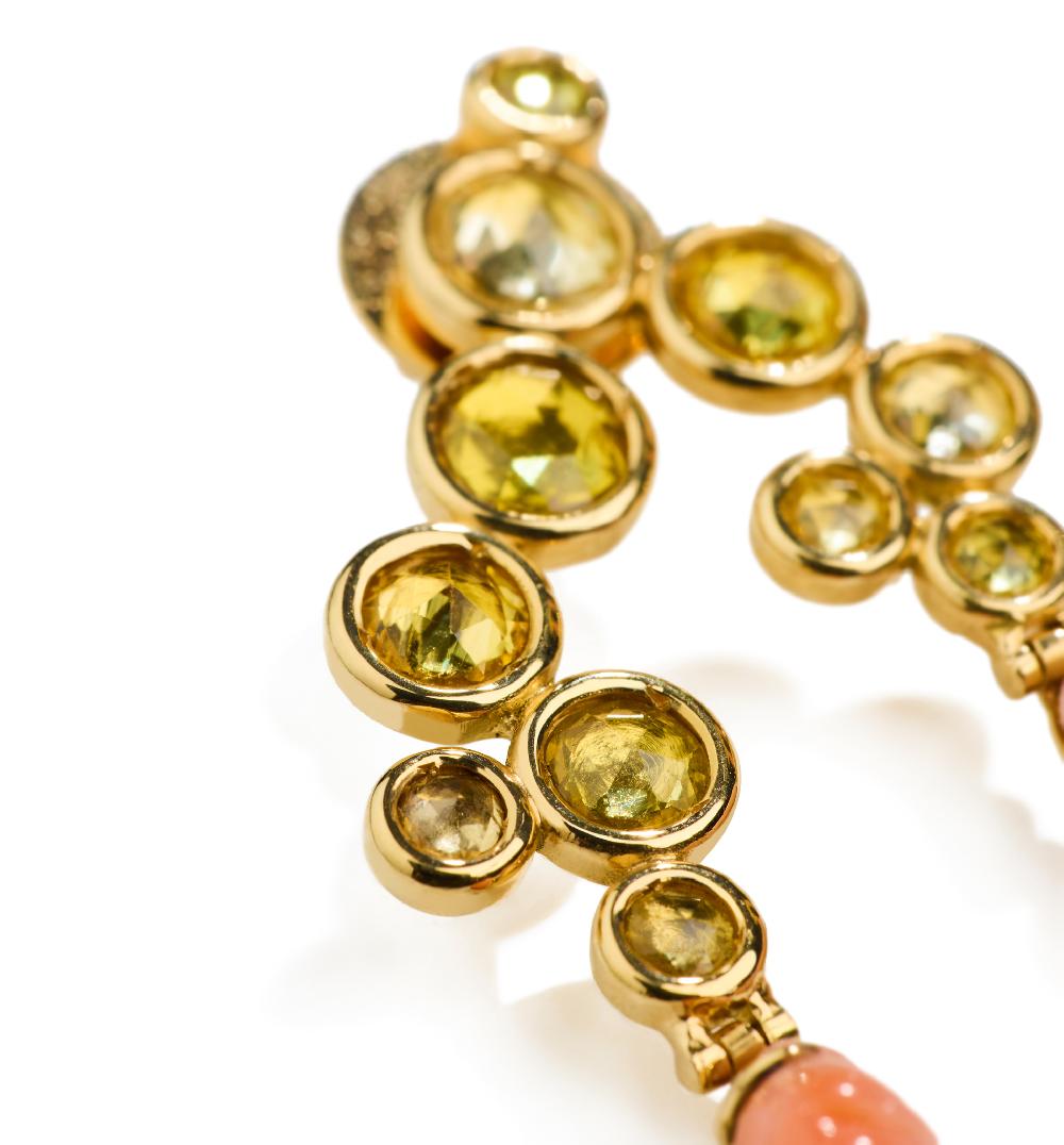 Lito Red Corals Diamond Earrings