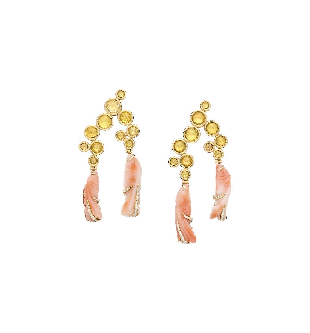 lito Red Corals diamond earrings