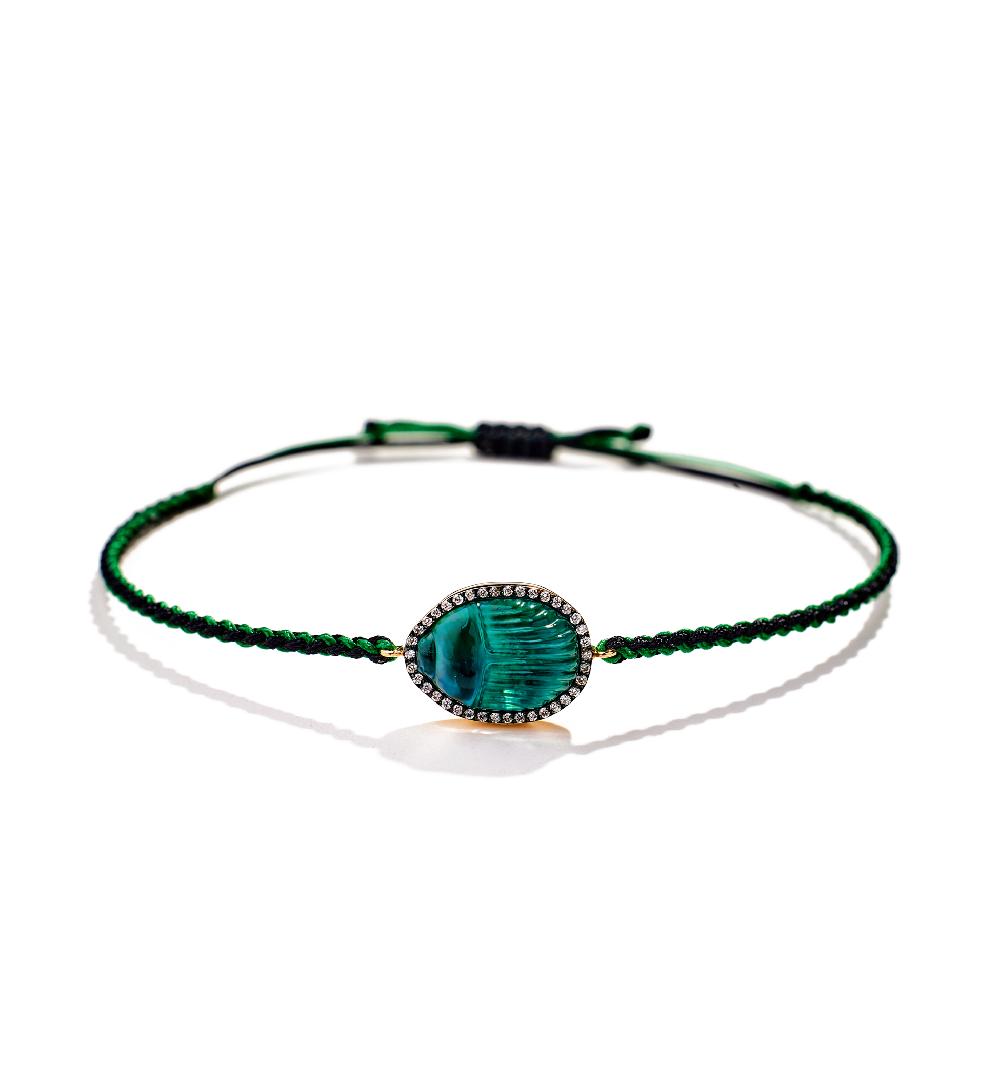 Lito Small Gola Diamond Macrame Bracelet