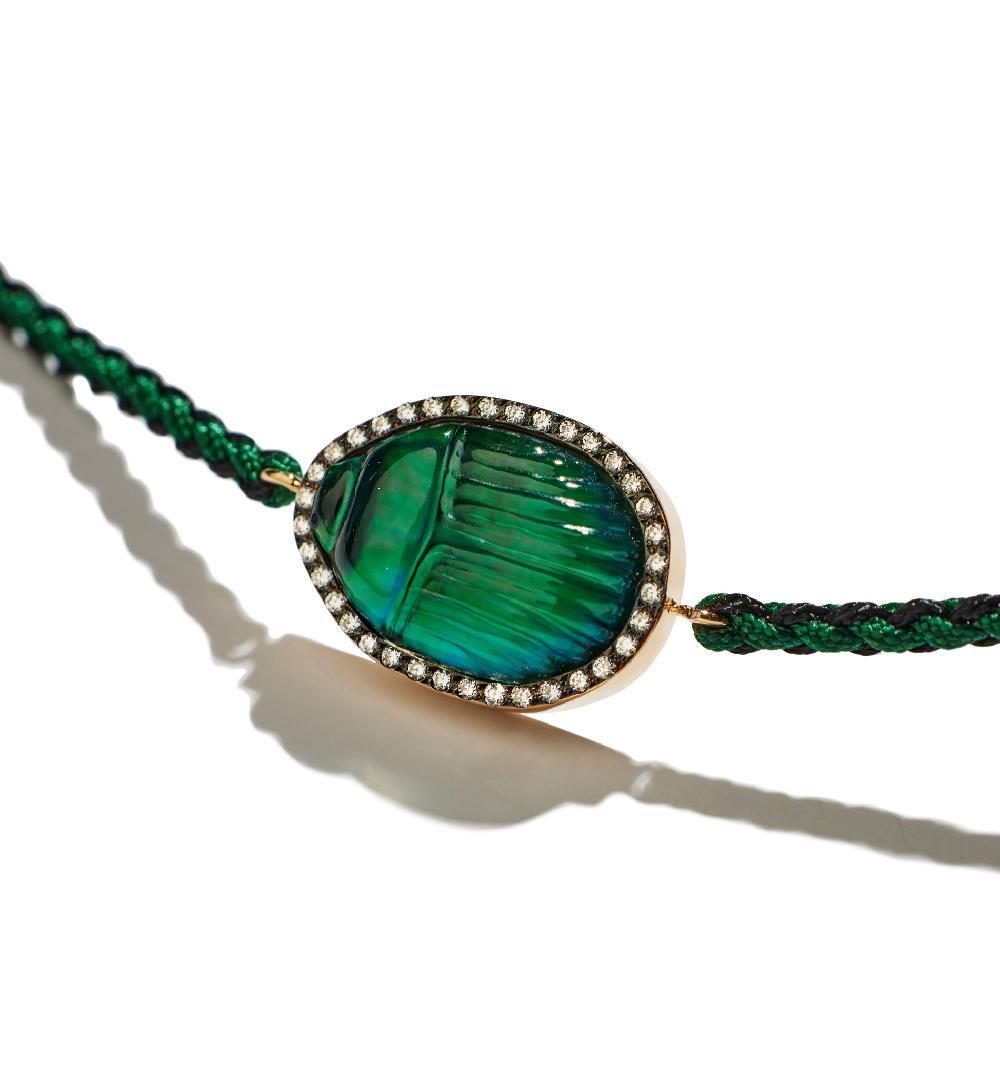 Lito Small Gola Diamond Macrame Men's Bracelet