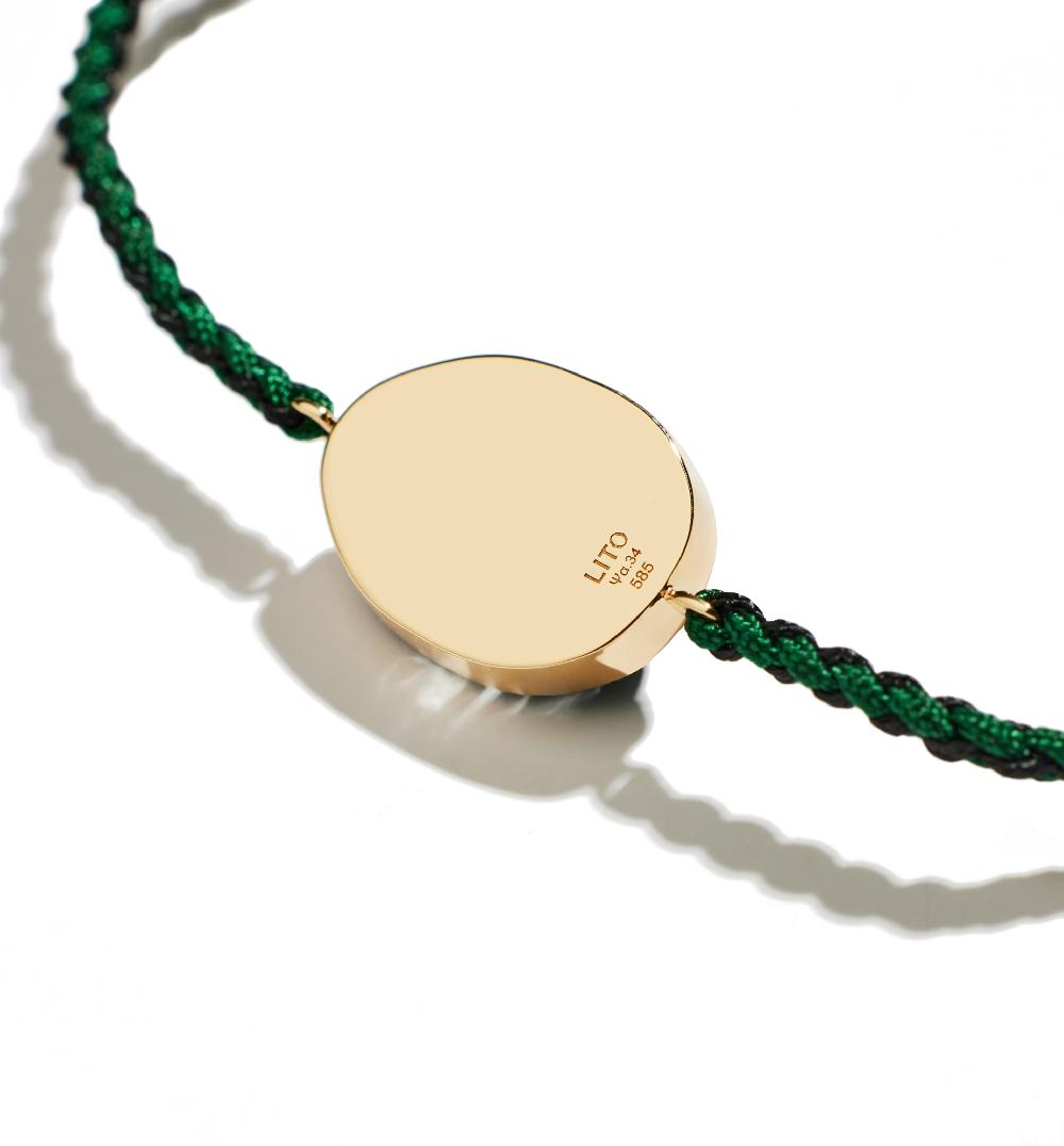 Lito Small Gola Diamond Macrame Men's Bracelet