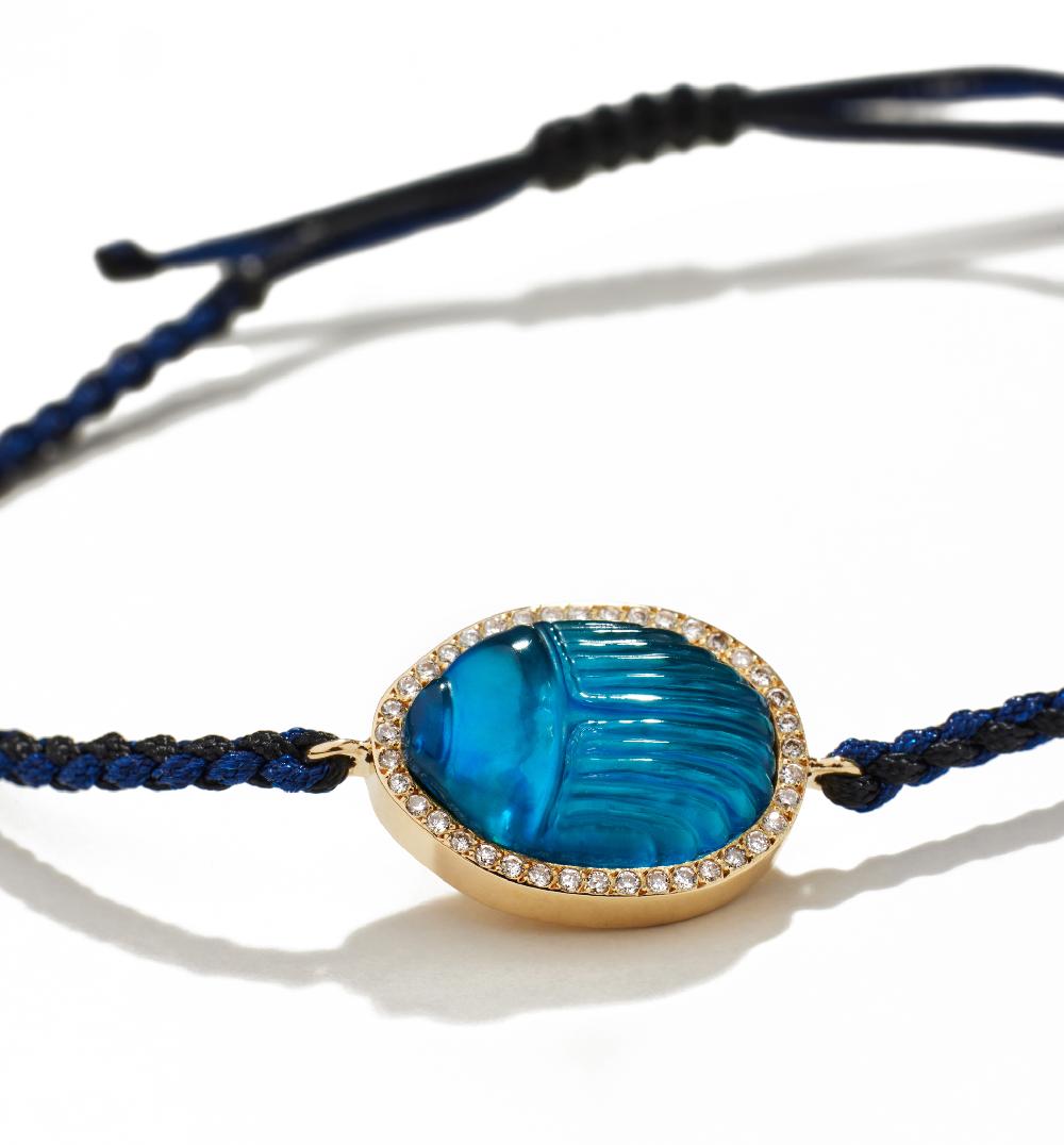 Lito Small Luna Diamond Macrame Bracelet