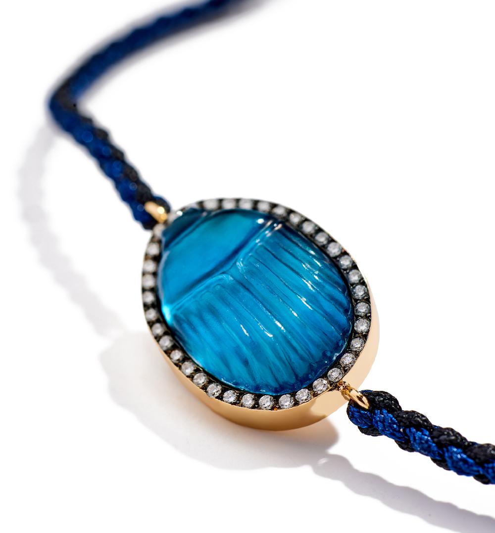 Lito Small Luna Diamond Macrame Men's Bracelet