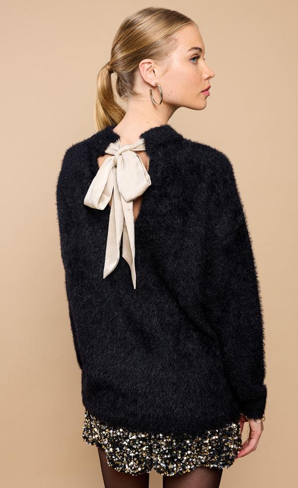 Little Mistress Black Soft Jumper With Bow Detail By Vicky Pattison