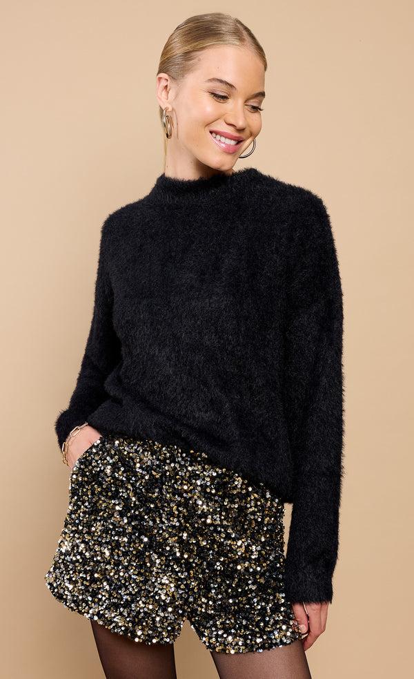 Little Mistress Black Soft Jumper With Bow Detail By Vicky Pattison