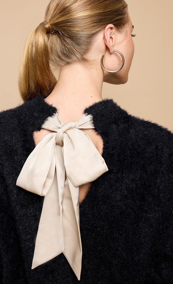 Little Mistress Black Soft Jumper With Bow Detail By Vicky Pattison