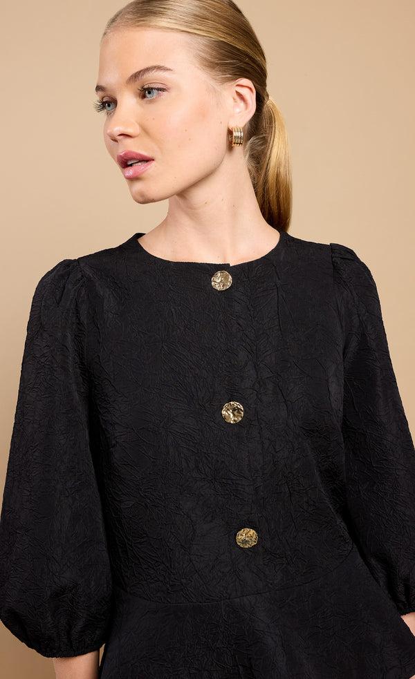 Little Mistress Black Textured Blouse By Vicky Pattison