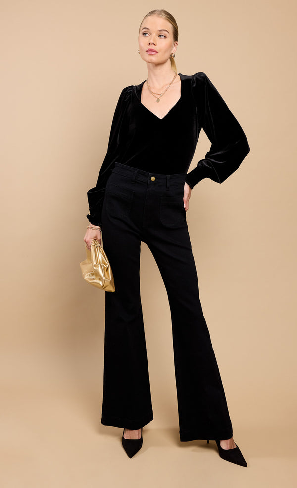 Little Mistress Black Velvet Sweetheart Blouse By Vicky Pattison