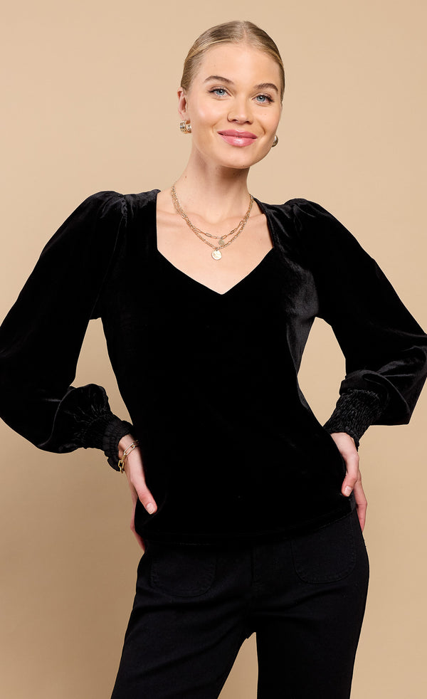Little Mistress Black Velvet Sweetheart Blouse By Vicky Pattison