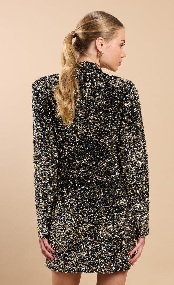 Little Mistress Gold Sequin Knot Detail Mini Dress By Vicky Pattison