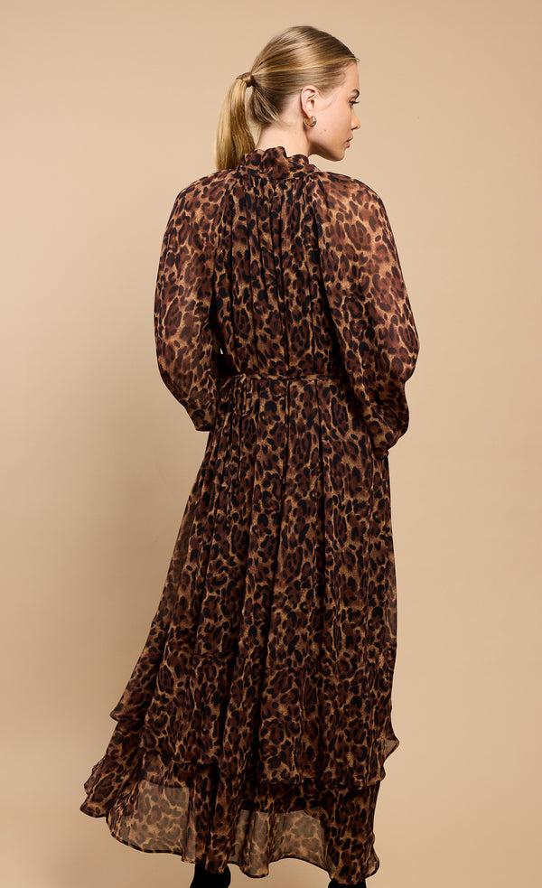 Little Mistress Leopard Print Chiffon Midaxi Dress By Vicky Pattison