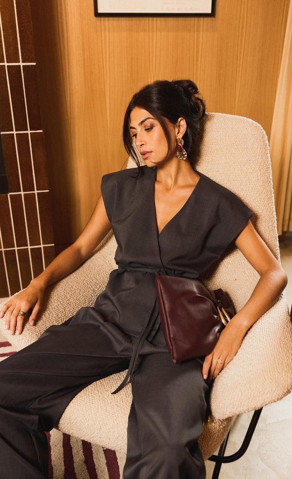 little mistress Aria Pewter Wrap Waistcoat