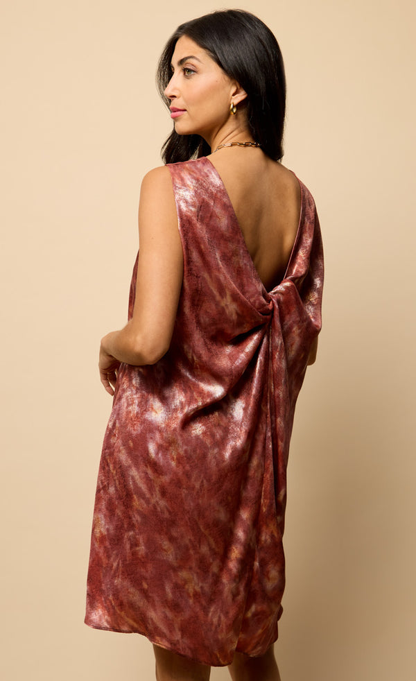 Little Mistress Blur Print Satin Mini Dress