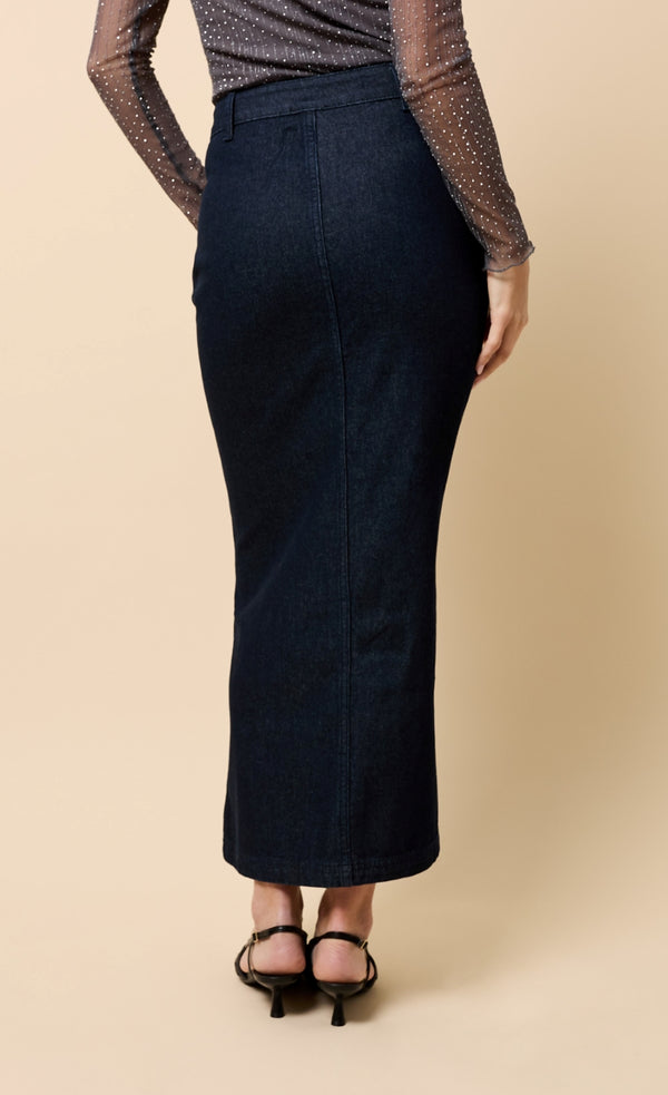 Little Mistress Cosette Indigo Denim Midaxi Skirt
