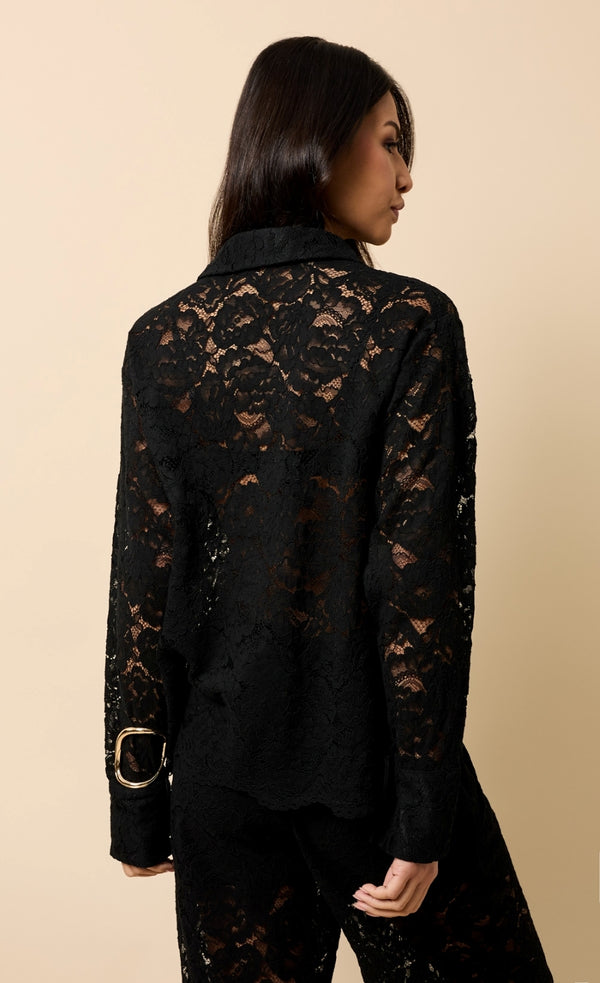 Little Mistress Micaela Black Lace Shirt