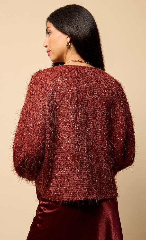 Little Mistress Mireille Cherry Sequin Eyelash Jumper