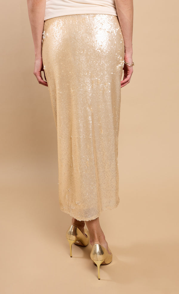 Little Mistress Oyster Sequin Midaxi Skirt By Vicky Pattison
