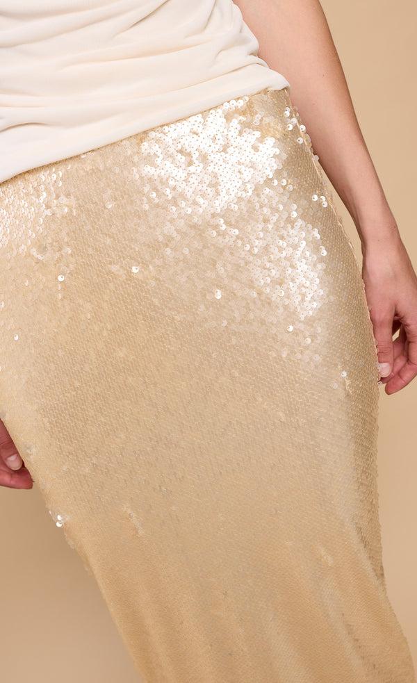 Little Mistress Oyster Sequin Midaxi Skirt By Vicky Pattison