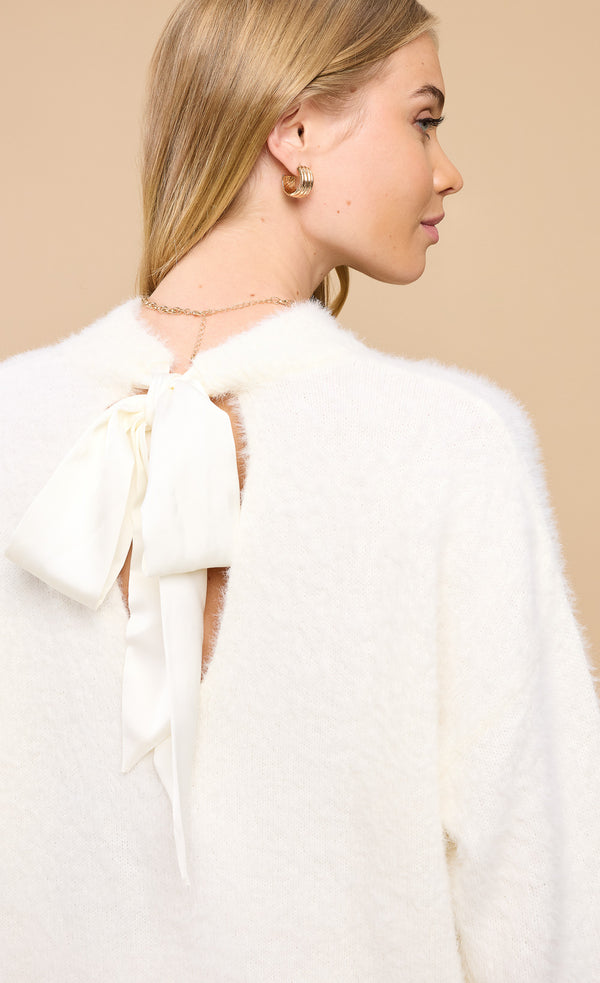 Little Mistress Oyster Soft Jumper With Bow Detail By Vicky Pattison