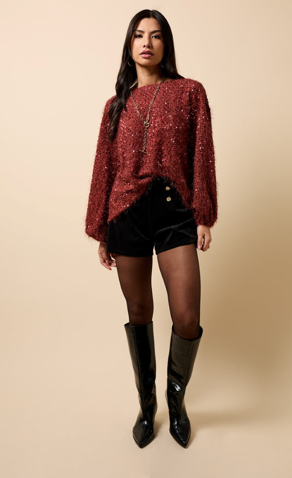 little mistress Paloma Black Velvet Button Detail Shorts