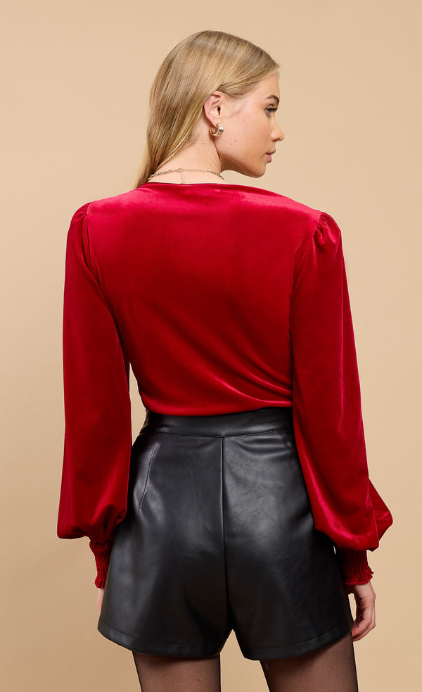 Little Mistress Ruby Red Velvet Sweetheart Blouse By Vicky Pattison