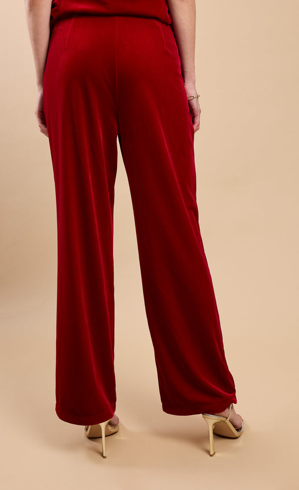 Little Mistress Ruby Red Wide Leg Trousers By Vicky Pattison