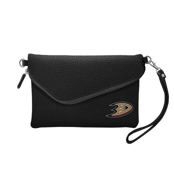littlearth Anaheim Ducks Fold Over Crossbody Pebble