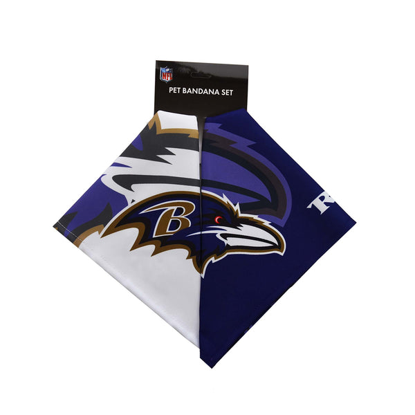 Littlearth Baltimore Ravens Home And Away Pet Bandana Set