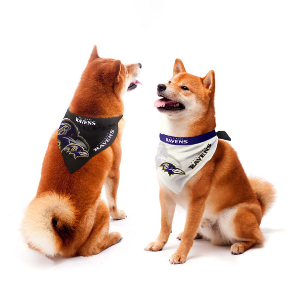 littlearth Baltimore Ravens Home and Away Pet Bandana Set
