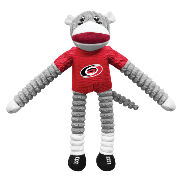 littlearth Carolina Hurricanes Team Sock Monkey Pet Toy